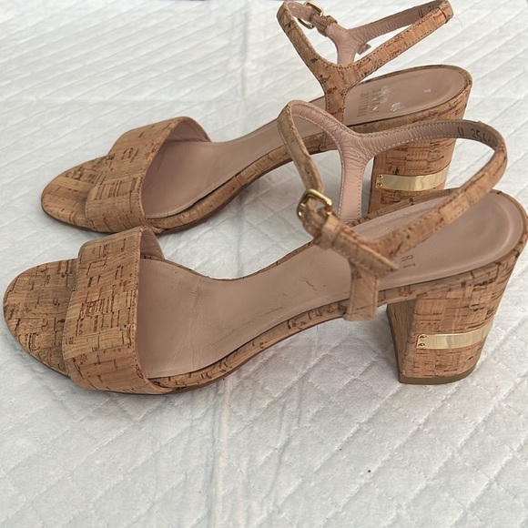 Stuart Weitzman Solo Cork‎ heel sandals women’s Sz 7 N - Picture 8 of 13